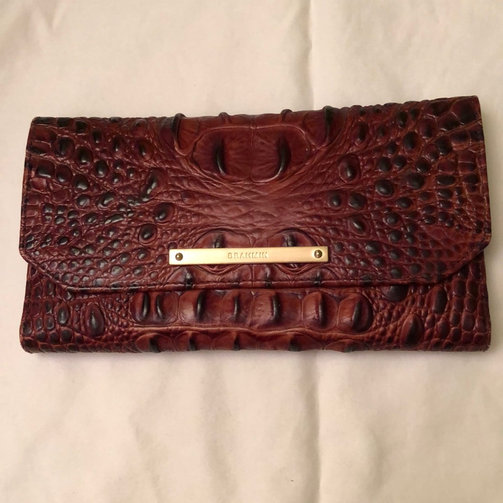 Brahmin Modern Checkbook Wallet Pecan Melbourne.